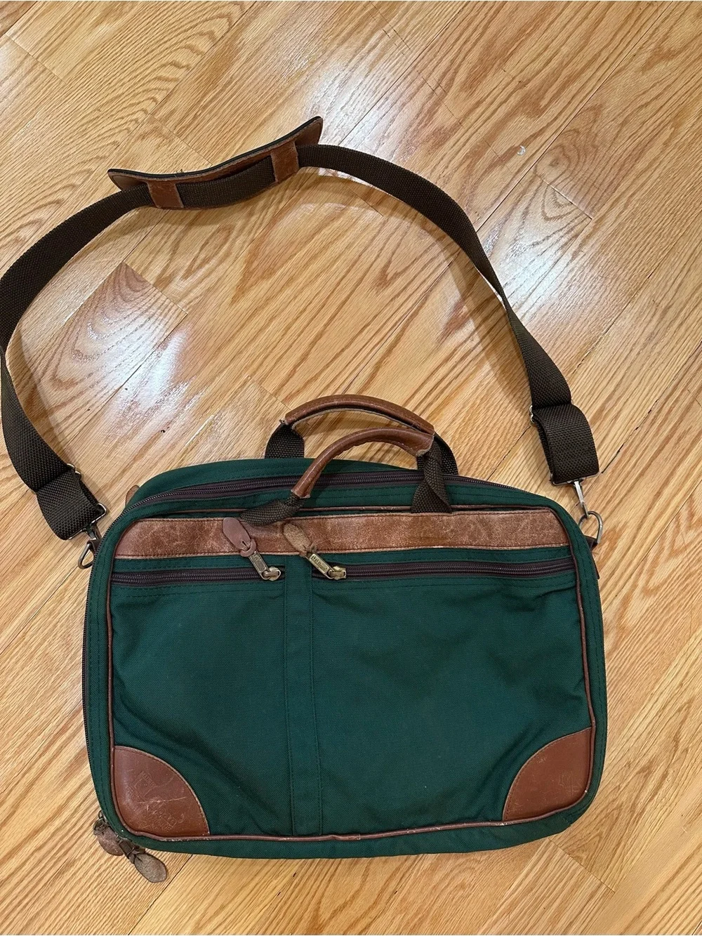 Vintage L.L. Bean Freeport Briefcase Messenger Bag Hunter Green Gorpcore
